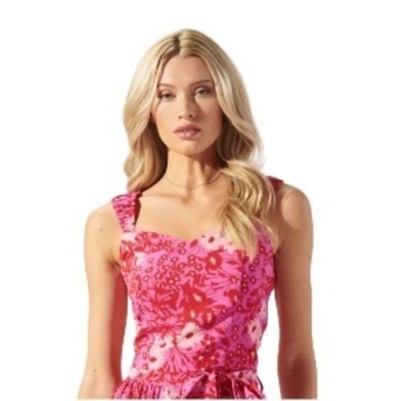 Sugarlips NWT Pink and Red Print Lover Girl Shania‎ Crop Top Sz X-Small - Picture 1 of 5